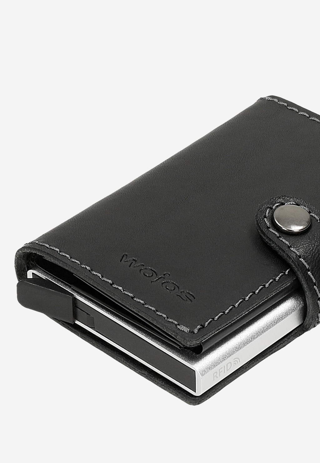Priestranná pánska peňaženka z čiernej lícovej kože 91079-51 Widok 7
