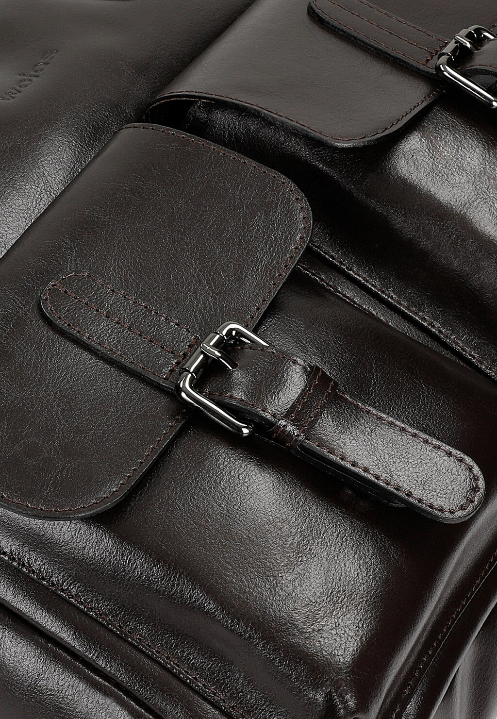 Ciemnobrązowa torba męska skórzana 90007-52 Widok 7