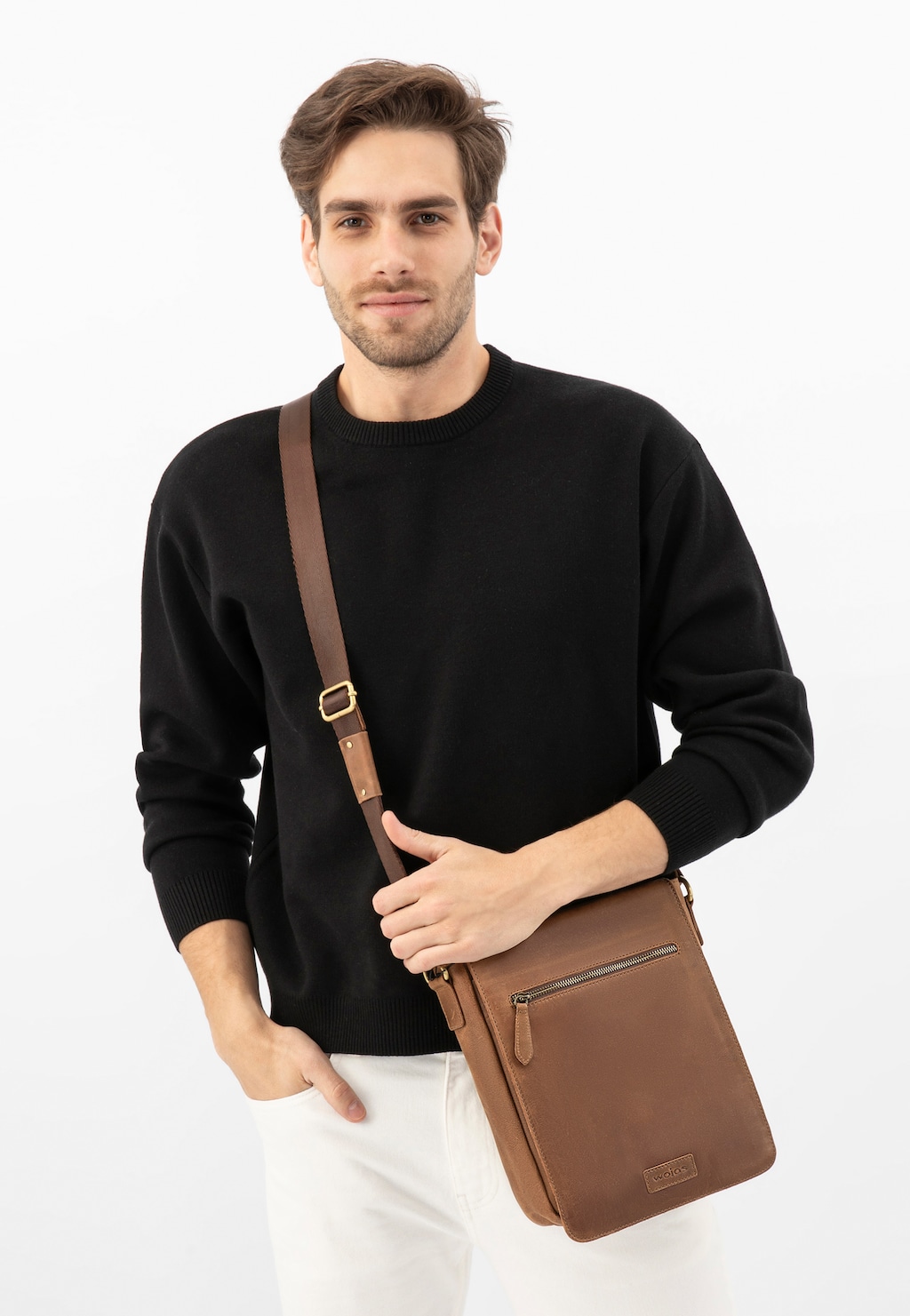 Malá pánská taška přes rameno z kůže crazy horse 80354-92 Widok 1