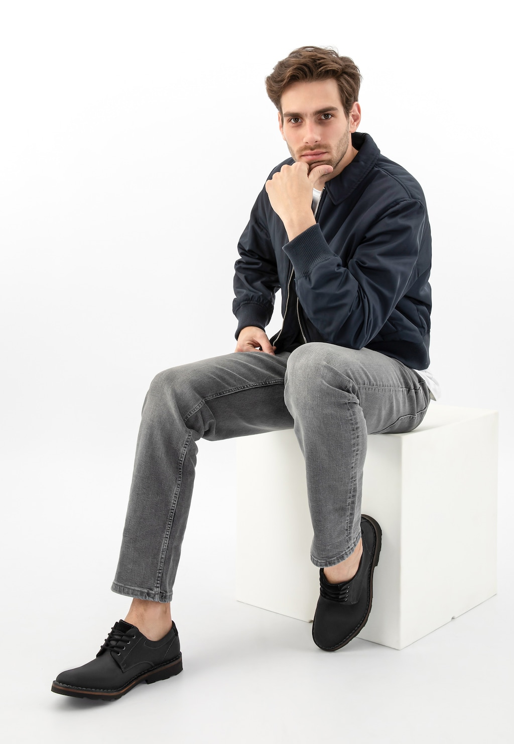 Čierne pánske poltopánky 5084-71 Widok 7