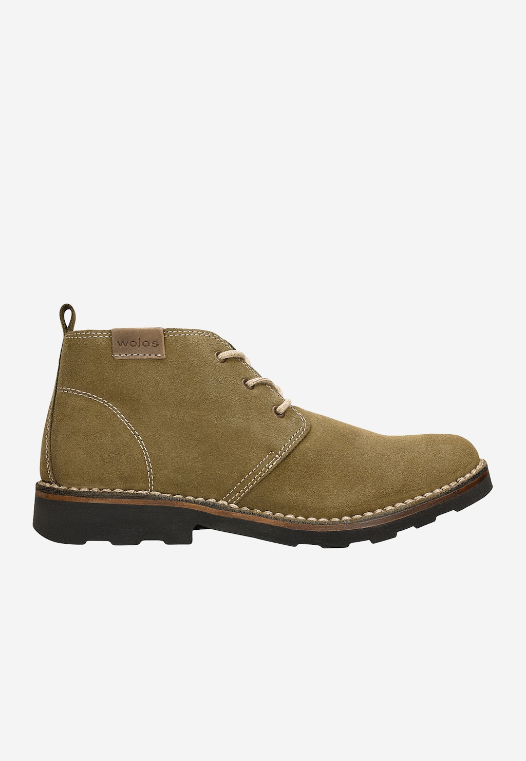 Zielone sznurowane trzewiki męskie z dwoiny 1200-68 Widok 2