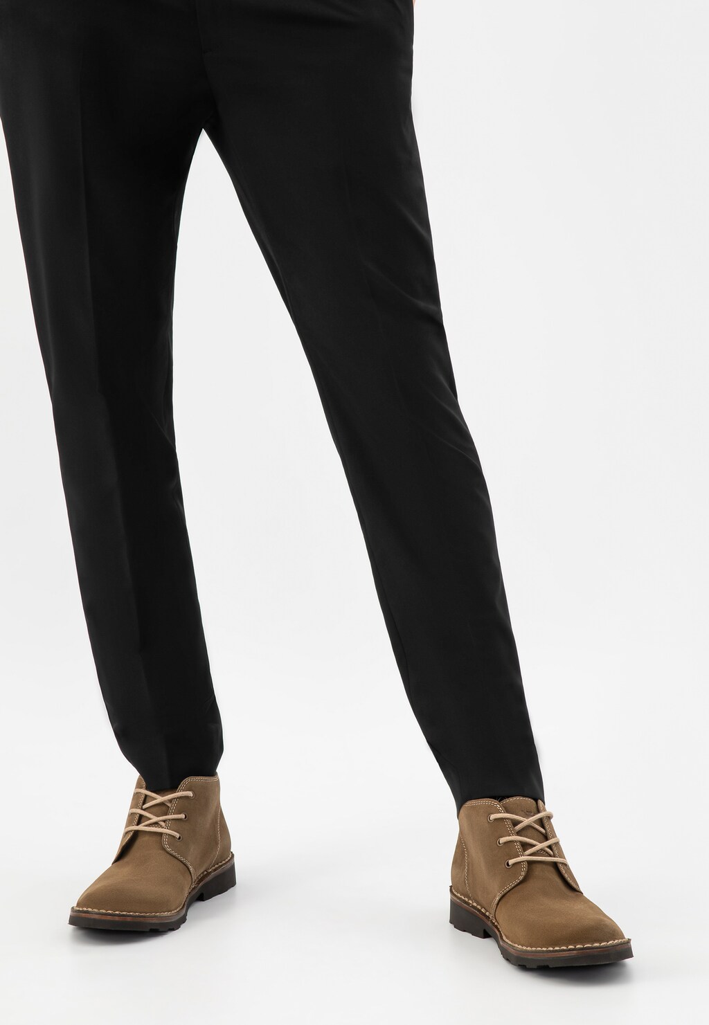 Zielone sznurowane trzewiki męskie z dwoiny 1200-68 Widok 8