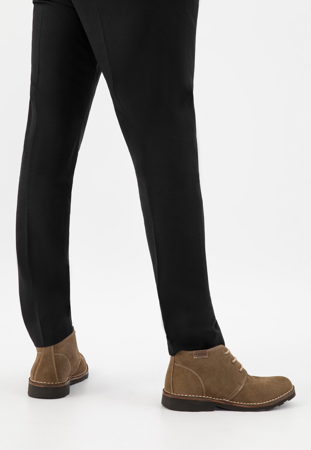 Zielone sznurowane trzewiki męskie z dwoiny 1200-68 Widok 10