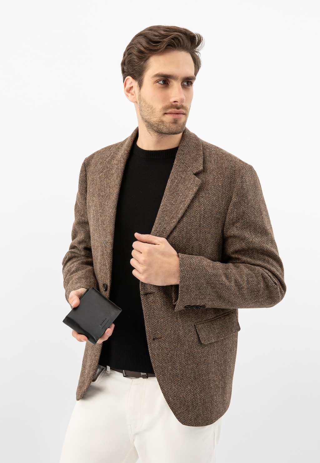 Čierna pánska peňaženka z hladkej kože 91003-51 Widok 1