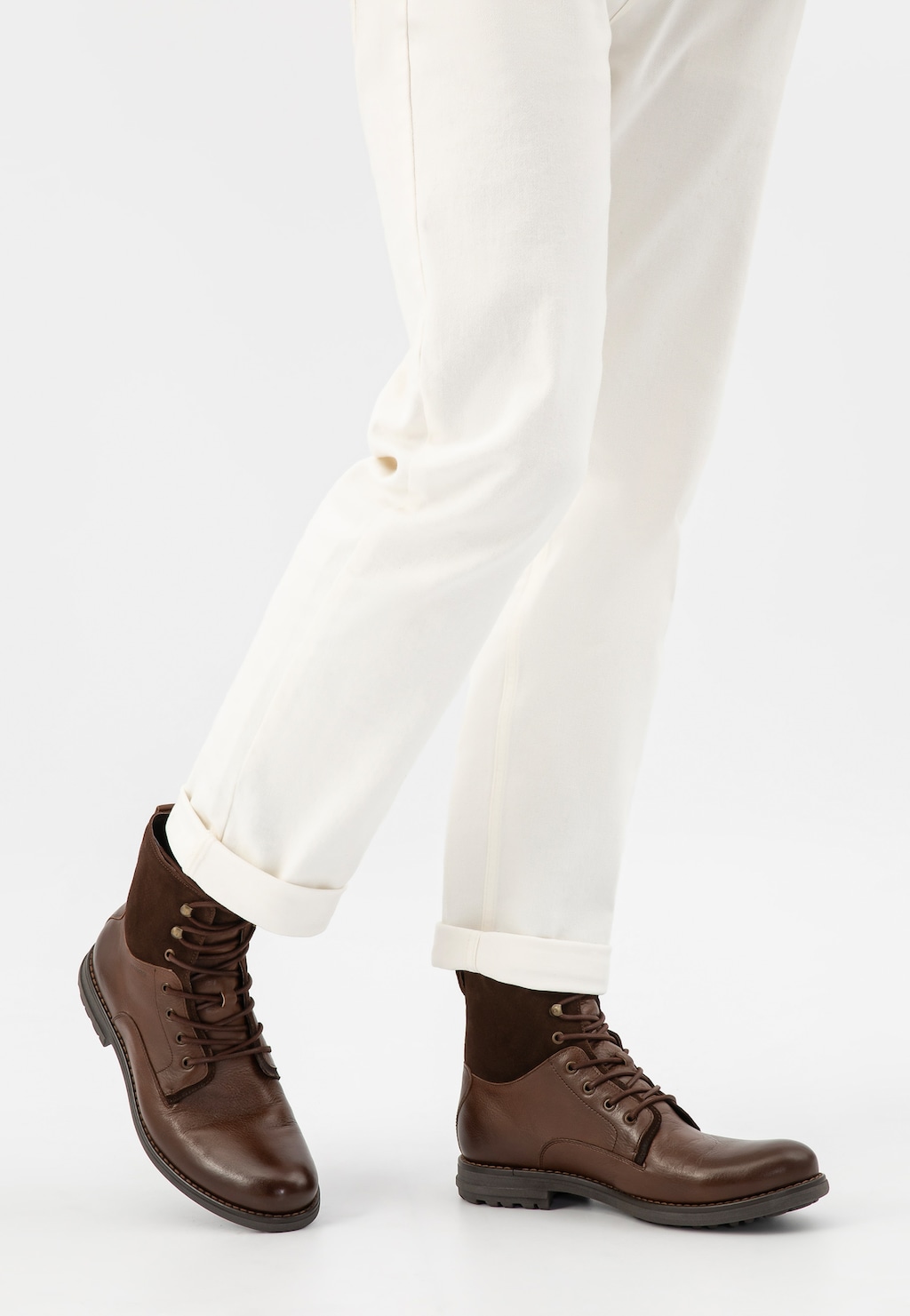 Čierne šnurovacie pánske topánky z kombinovanej kože 24094-71 Widok 7