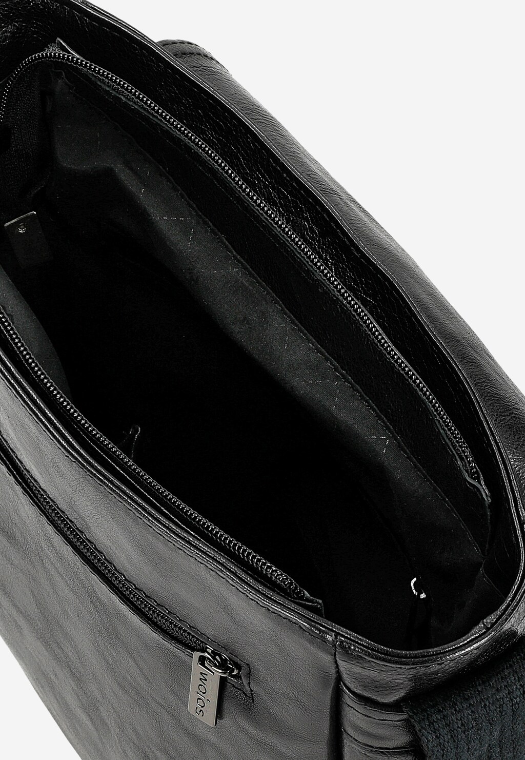 Czarna torba męska na ramię ze skóry licowej 80324-51 Widok 6