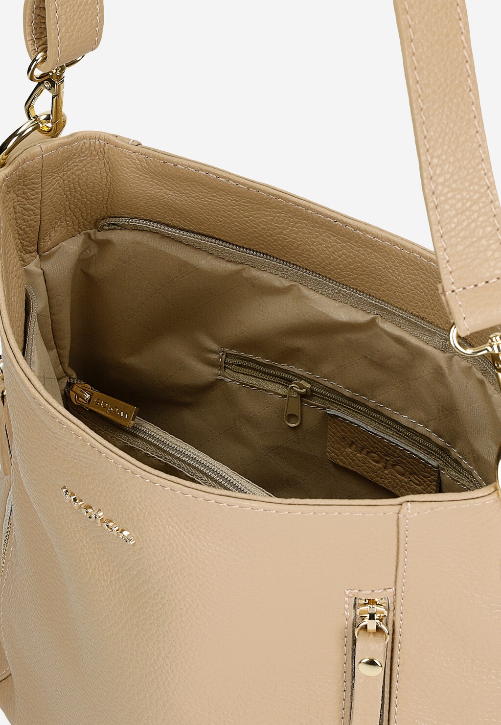 Beżowa torebka damska ze skóry naturalnej 80338-54 Widok 5