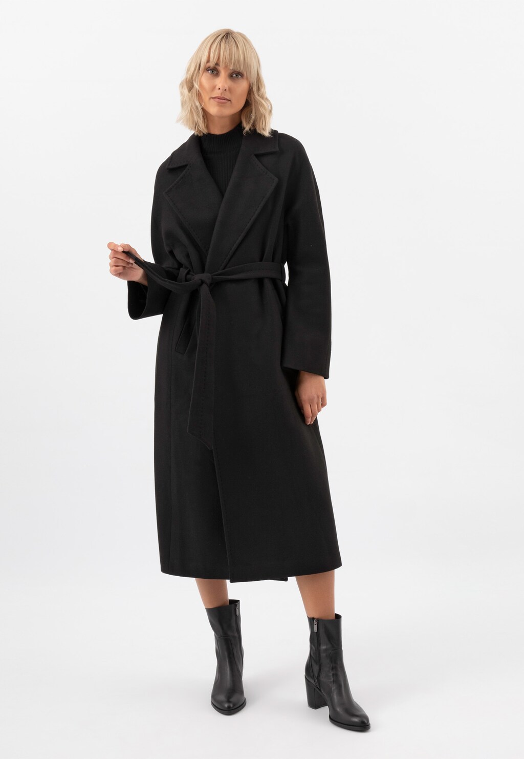 Elegantné kožené dámske členkové topánky v čiernej farbe 55168-51 Widok 6