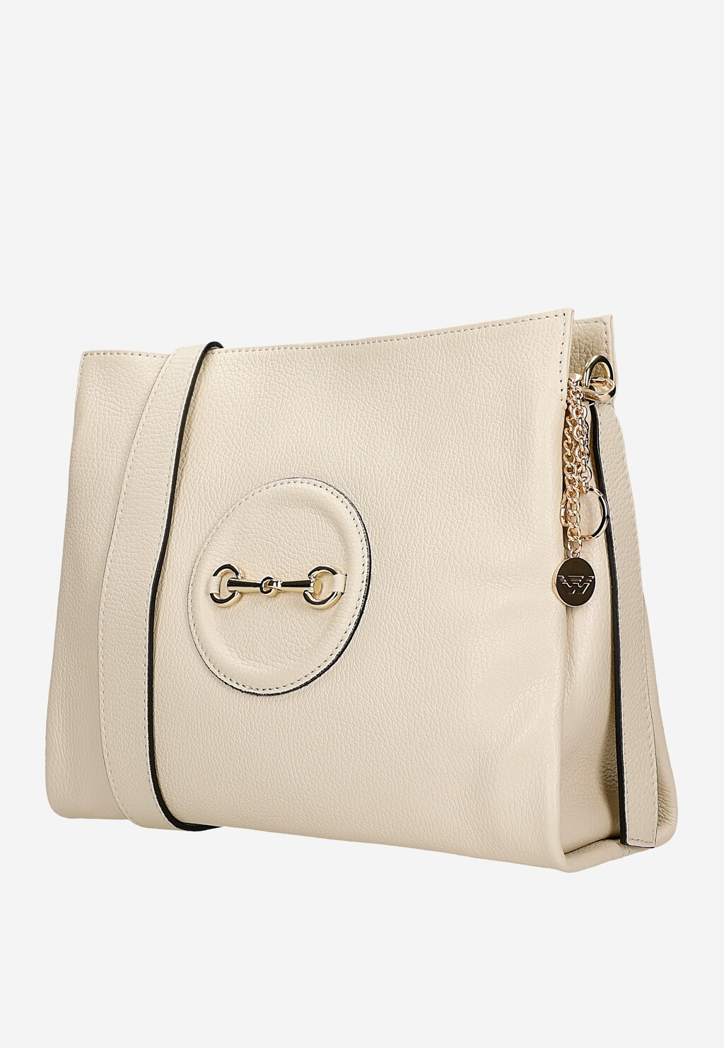 Veľká kožená kabelka vo farbe svetlej béžovej 80380-54 Widok 2