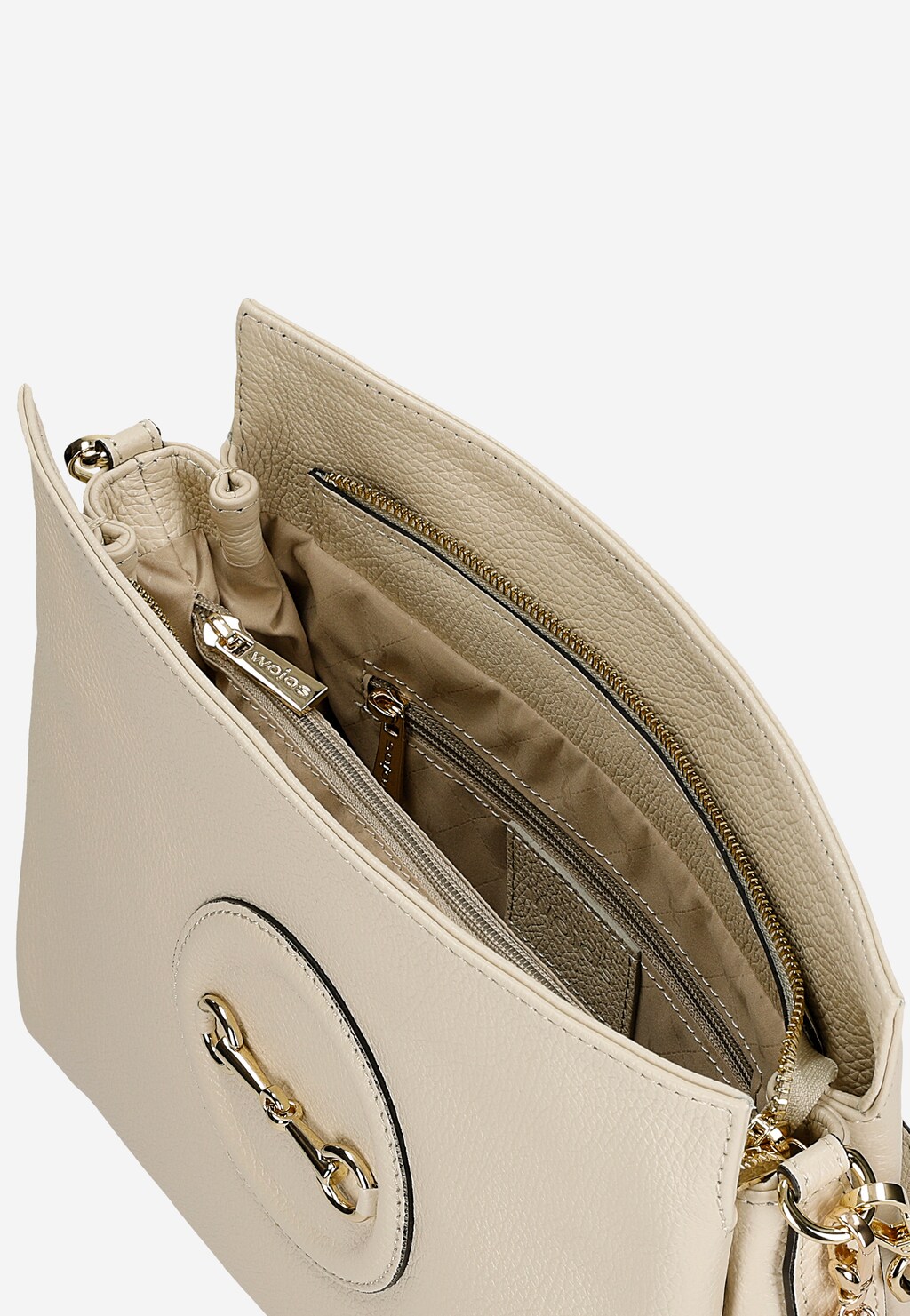 Veľká kožená kabelka vo farbe svetlej béžovej 80380-54 Widok 6