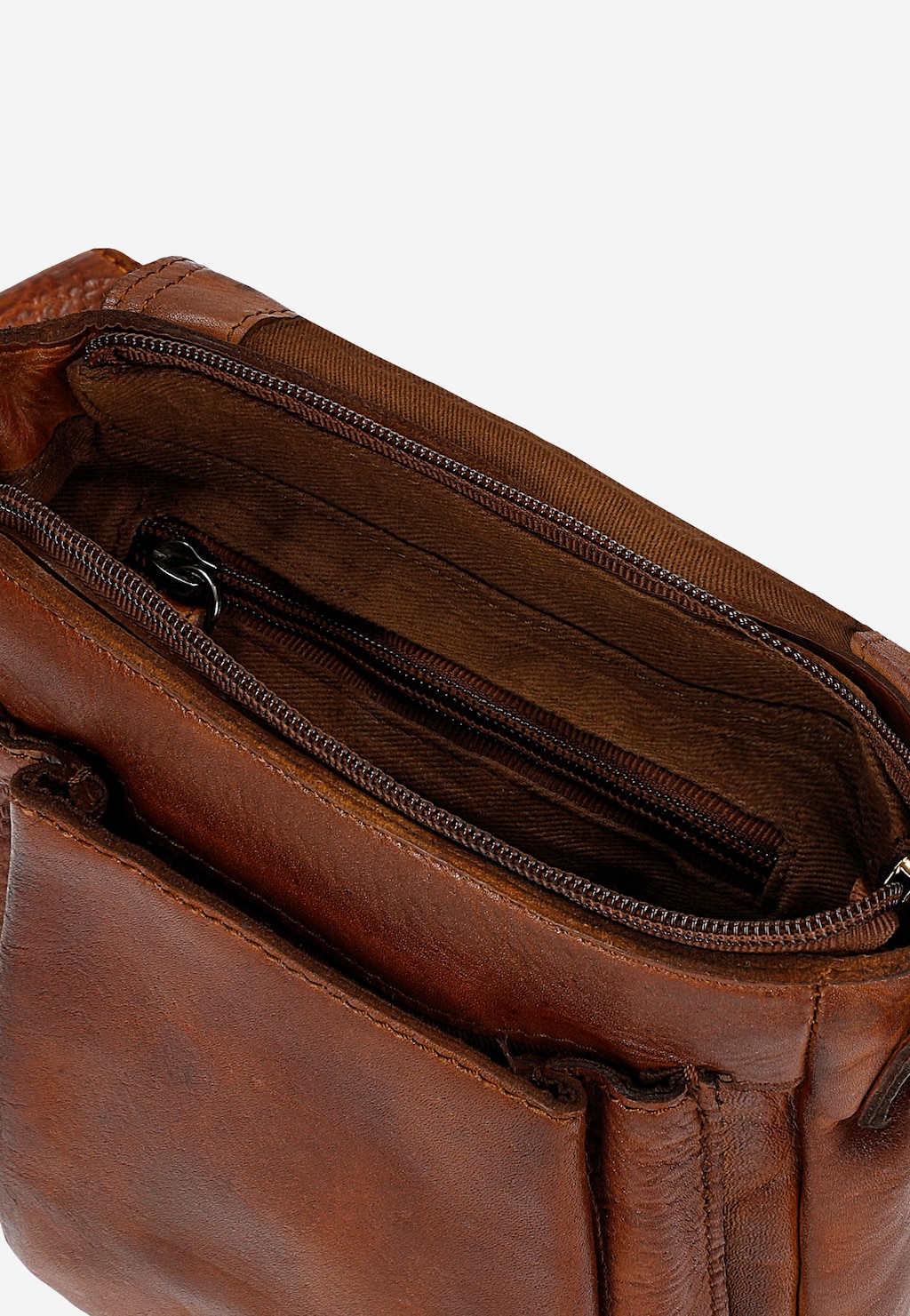 Světle hnědá pánská taška přes rameno z hladké kůže 80045-53 Widok 6