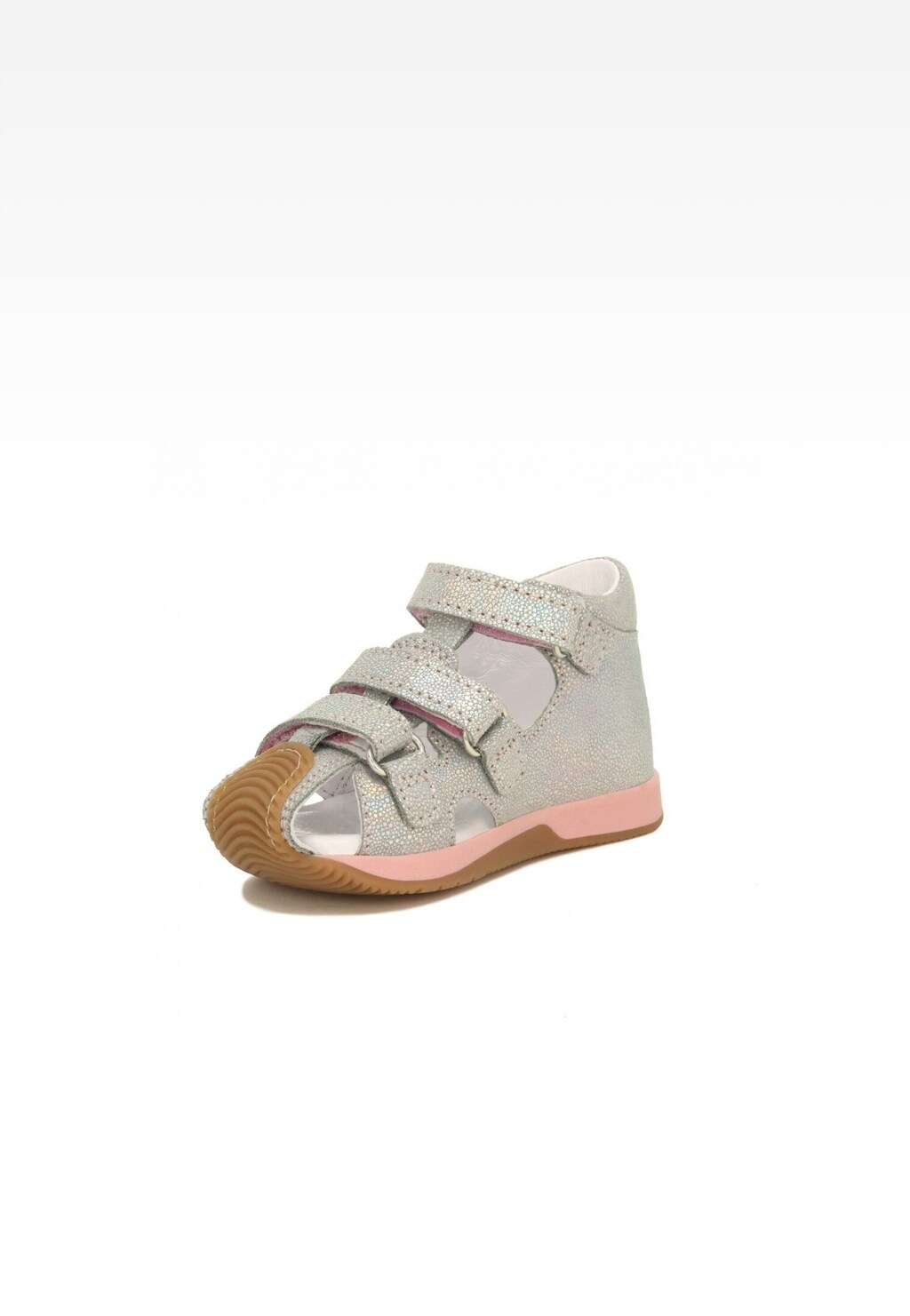 Sandały BARTEK 081021-006 II, dla dziewcząt, różowo-srebrny Widok 3
