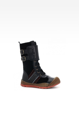 Zateplené čižmy BARTEK T-97203/ST/0IZ, pre dievčatá, čierno-oranžové