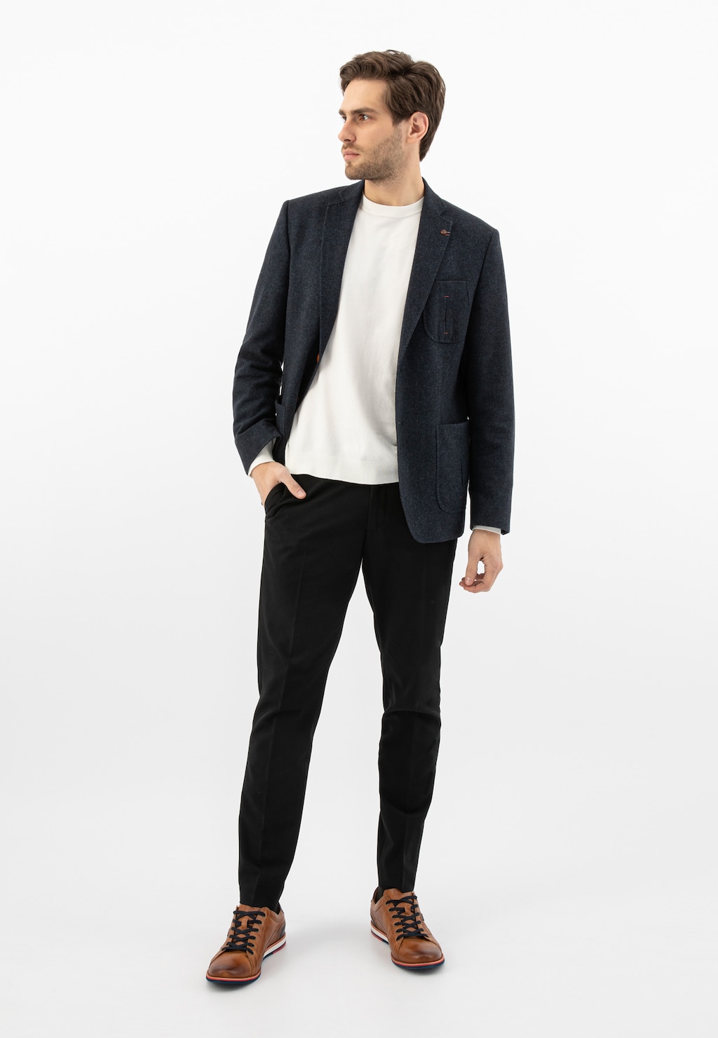 Neutrálne pánske tenisky hnedej farby na bežné nosenie 10023-53 Widok 7