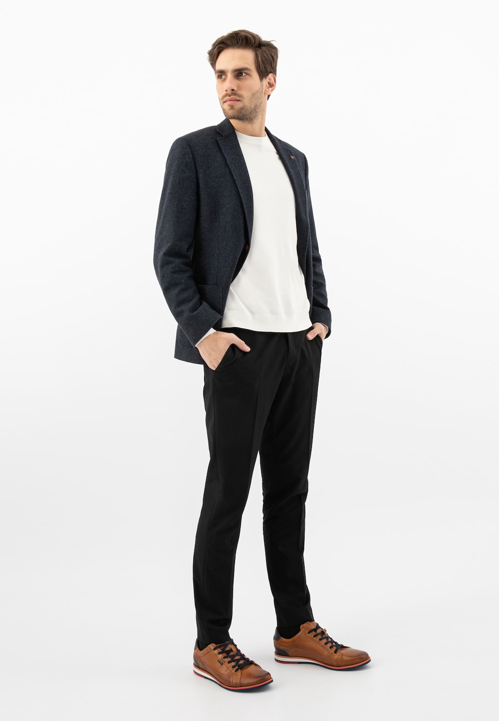 Neutrálne pánske tenisky hnedej farby na bežné nosenie 10023-53 Widok 1