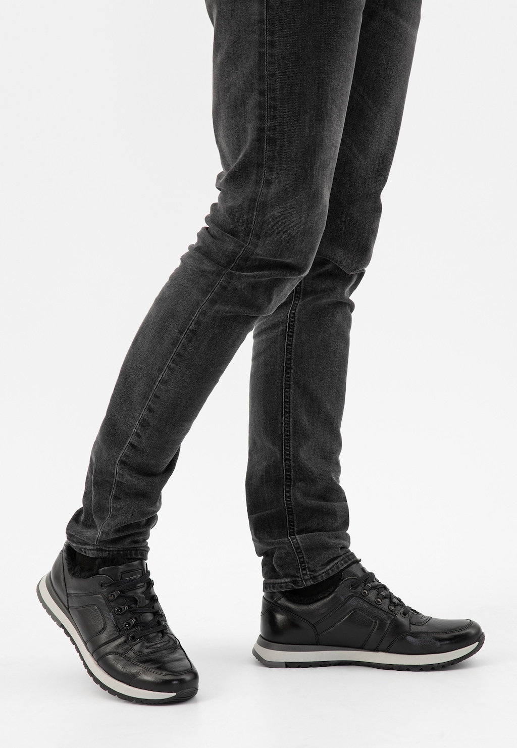 Zateplená elegantná pánska obuv z lícovej kože 10177-51 Widok 8