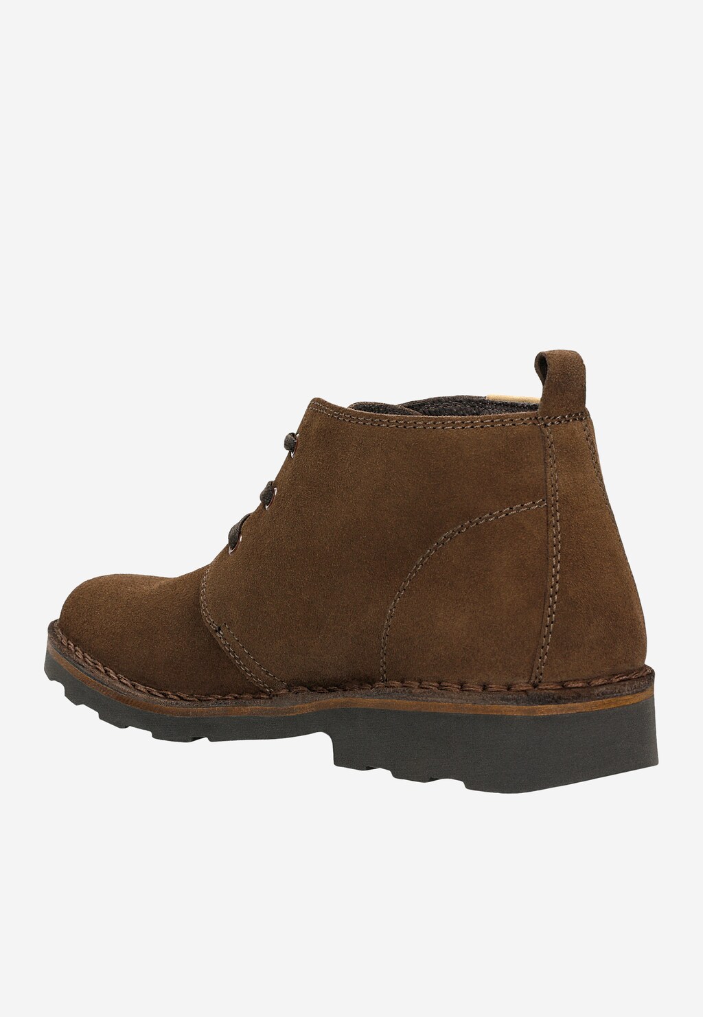 Šnurovacie pánske členkové topánky z hnedej velúrovej kože 1200-63 Widok 4