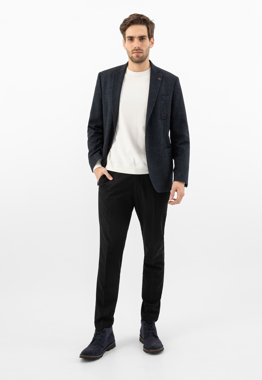 Klasické celoroční pánské kotníkové boty z přírodní kůže 1200-66 Widok 7