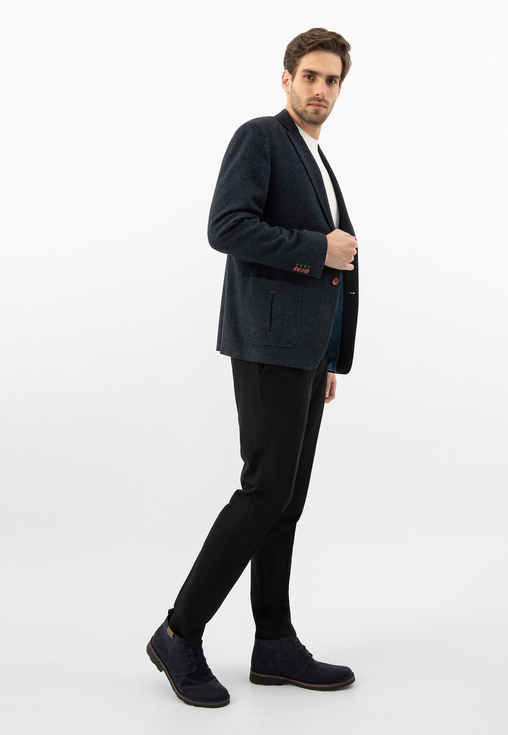 Klasické celoroční pánské kotníkové boty z přírodní kůže 1200-66 Widok 1