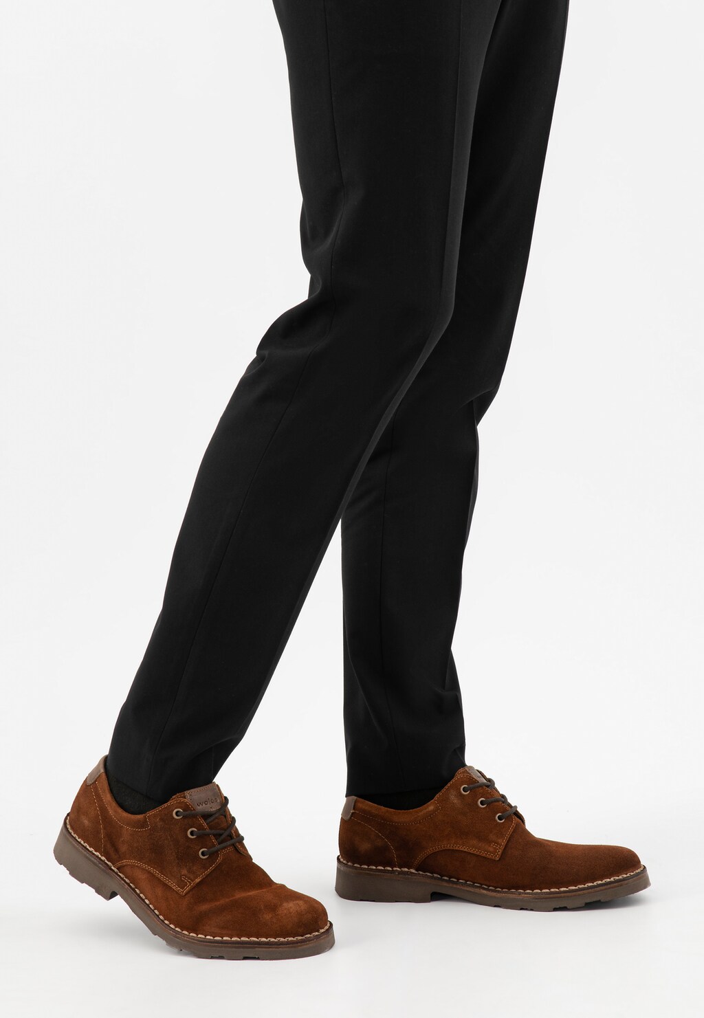 Celoroční hnědé pánské elegantní boty z velurové kůže 1205-62 Widok 8