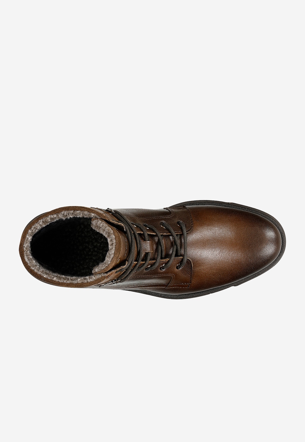 Hnedé pánske workery z hladkej kože so zateplením 24095-72 Widok 5
