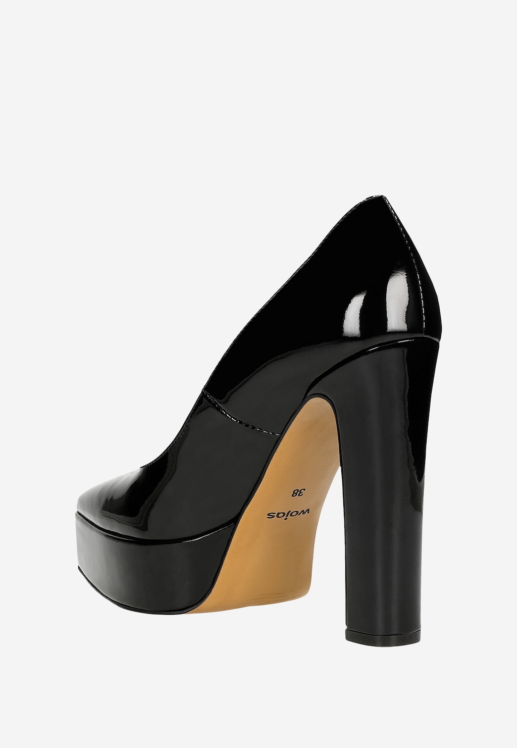 Čierne dámske lodičky na vysokej platforme 35148-31 Widok 4