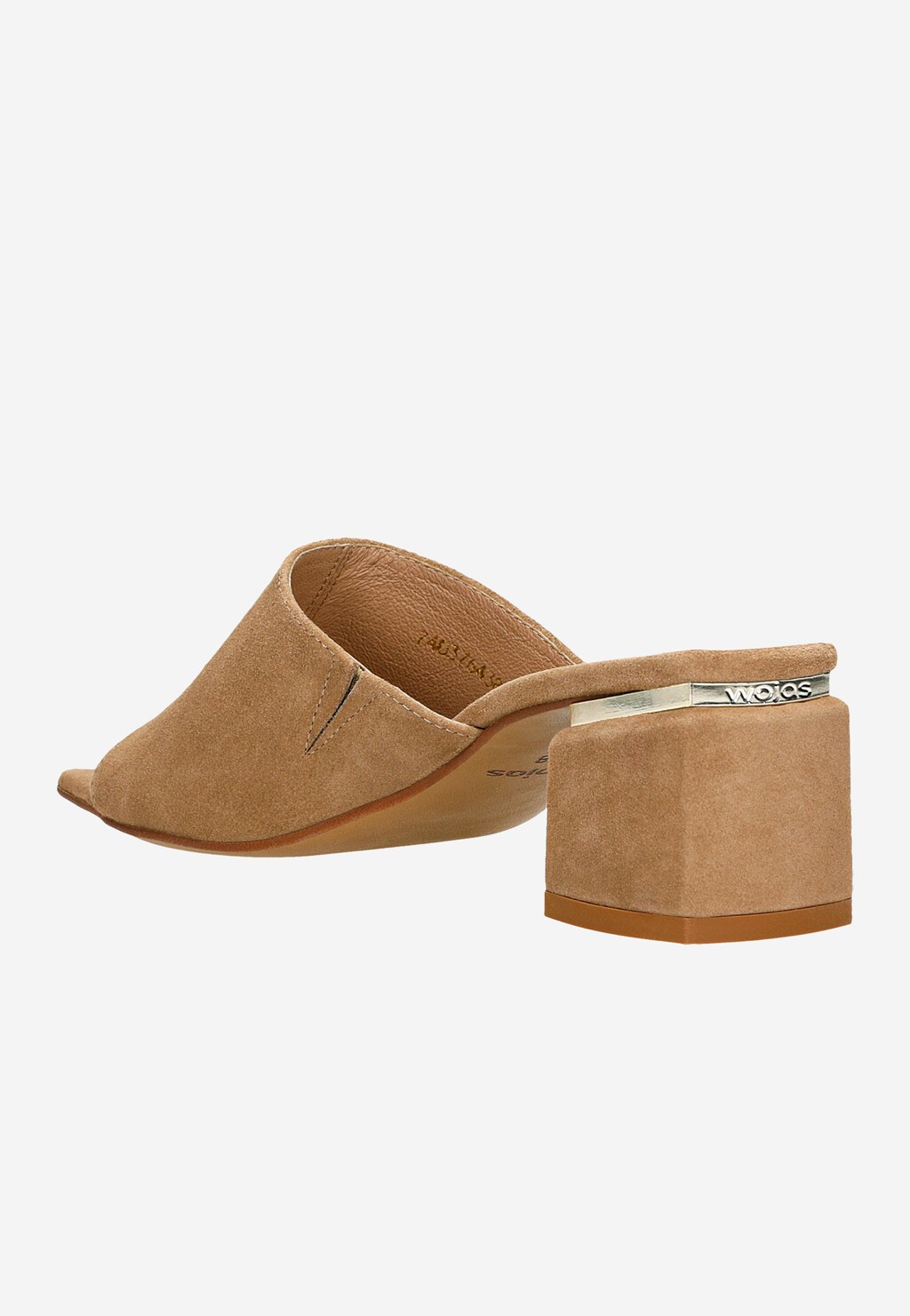 Béžové elegantné dámske šľapky na podpätku 74037-64 Widok 4