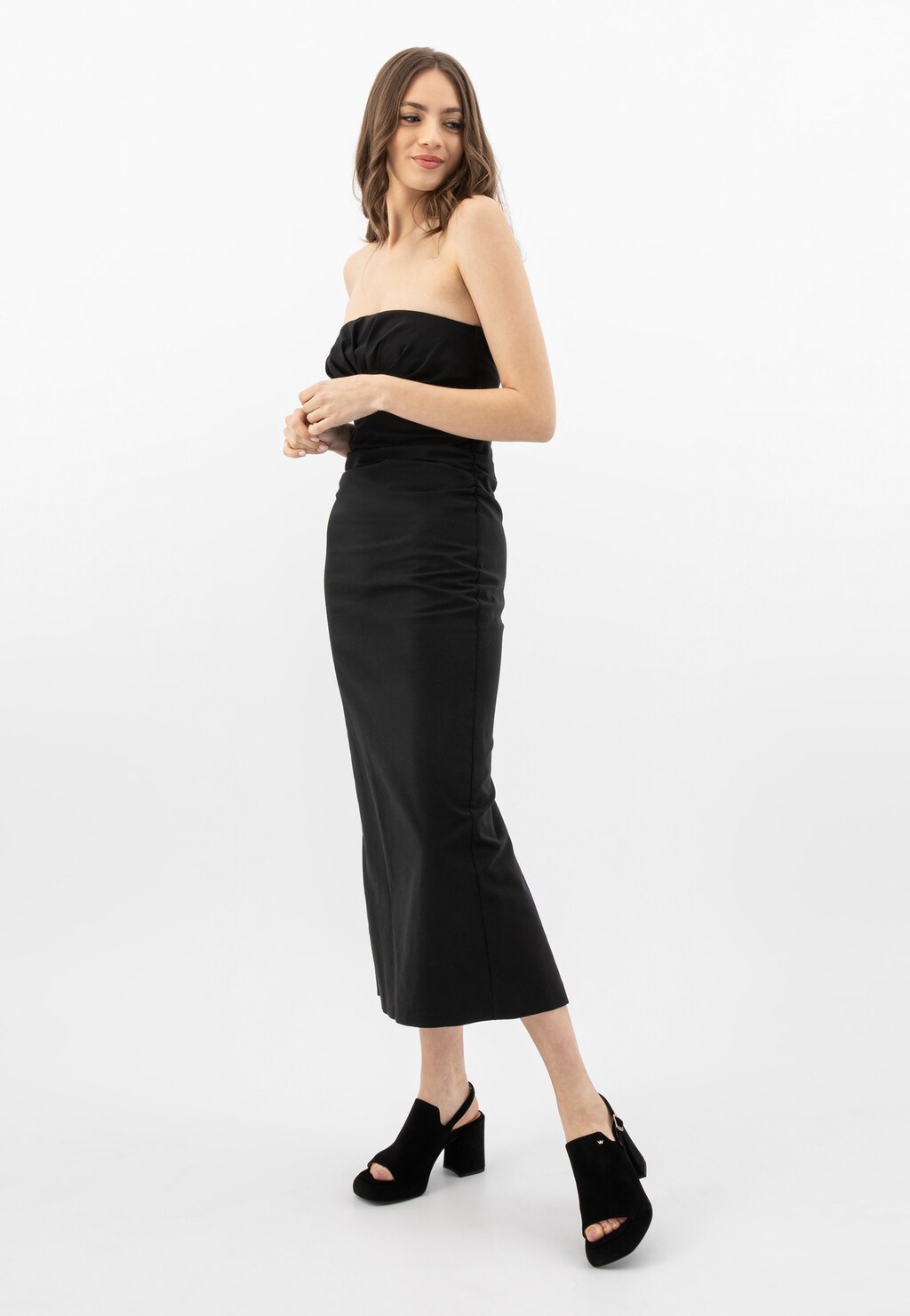 Čierne dámske sandále s otvorenou špičkou 76120-61 Widok 7