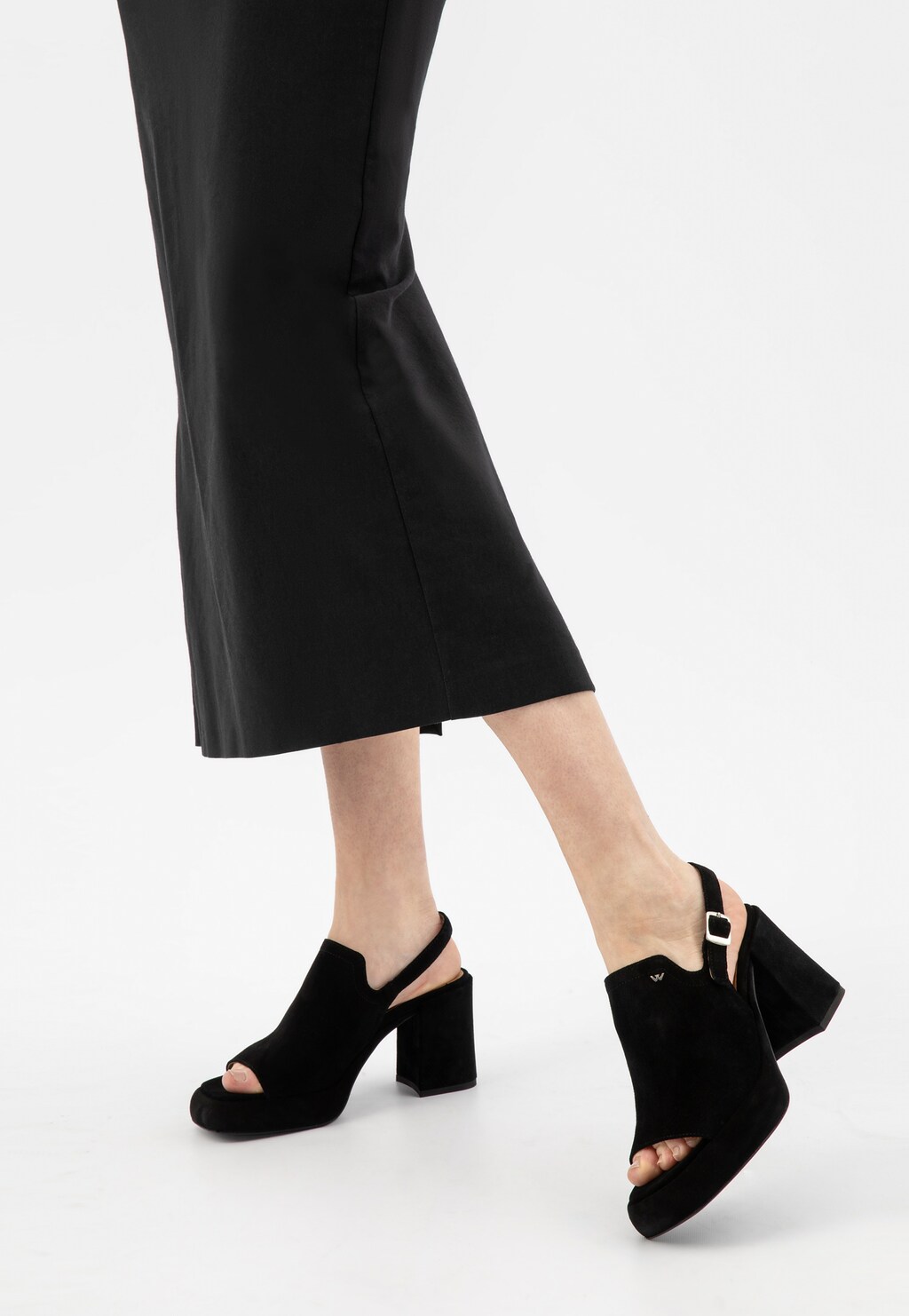 Čierne dámske sandále s otvorenou špičkou 76120-61 Widok 8