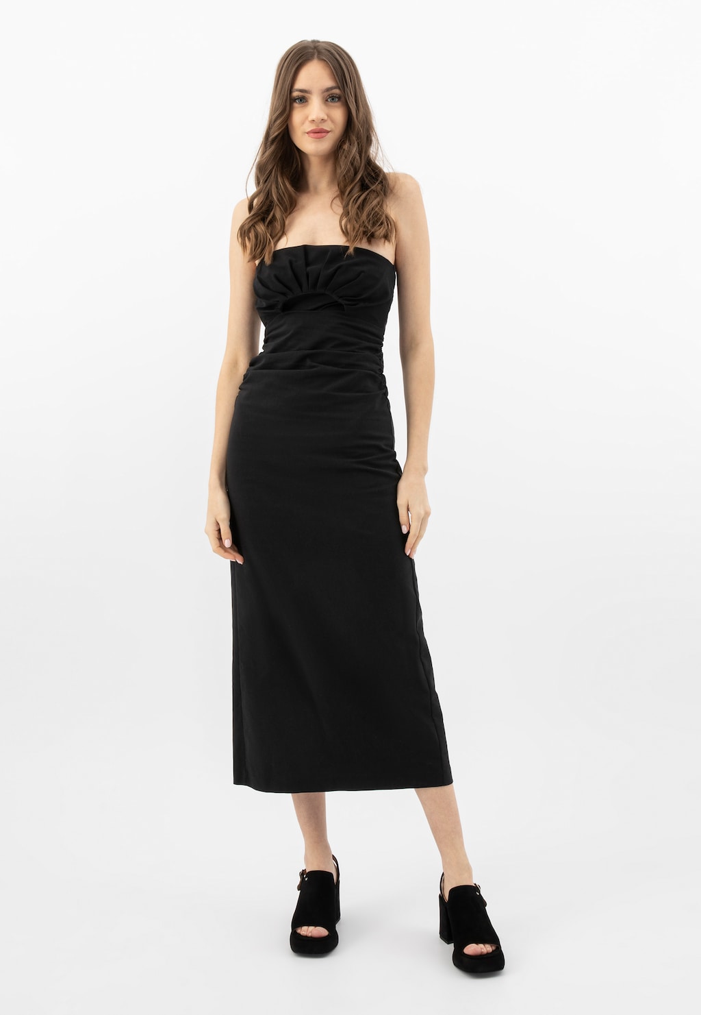 Čierne dámske sandále s otvorenou špičkou 76120-61 Widok 1