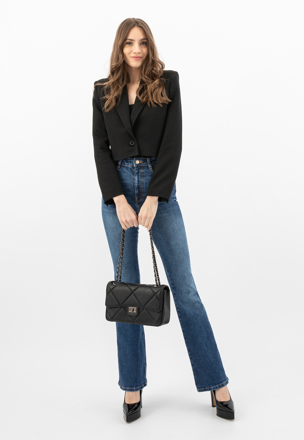 Luxusní kožená černá dámská kabelka pro každodenní nošení 80342-51 Widok 9