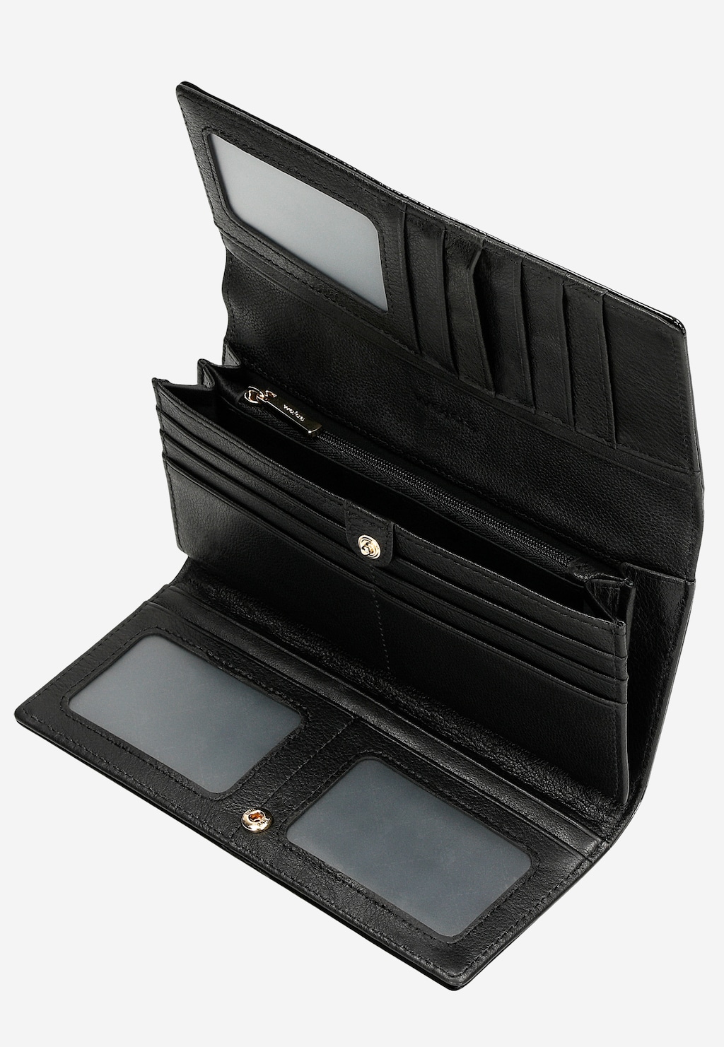 Velká lakovaná černá dámská peněženka 91060-31 Widok 6