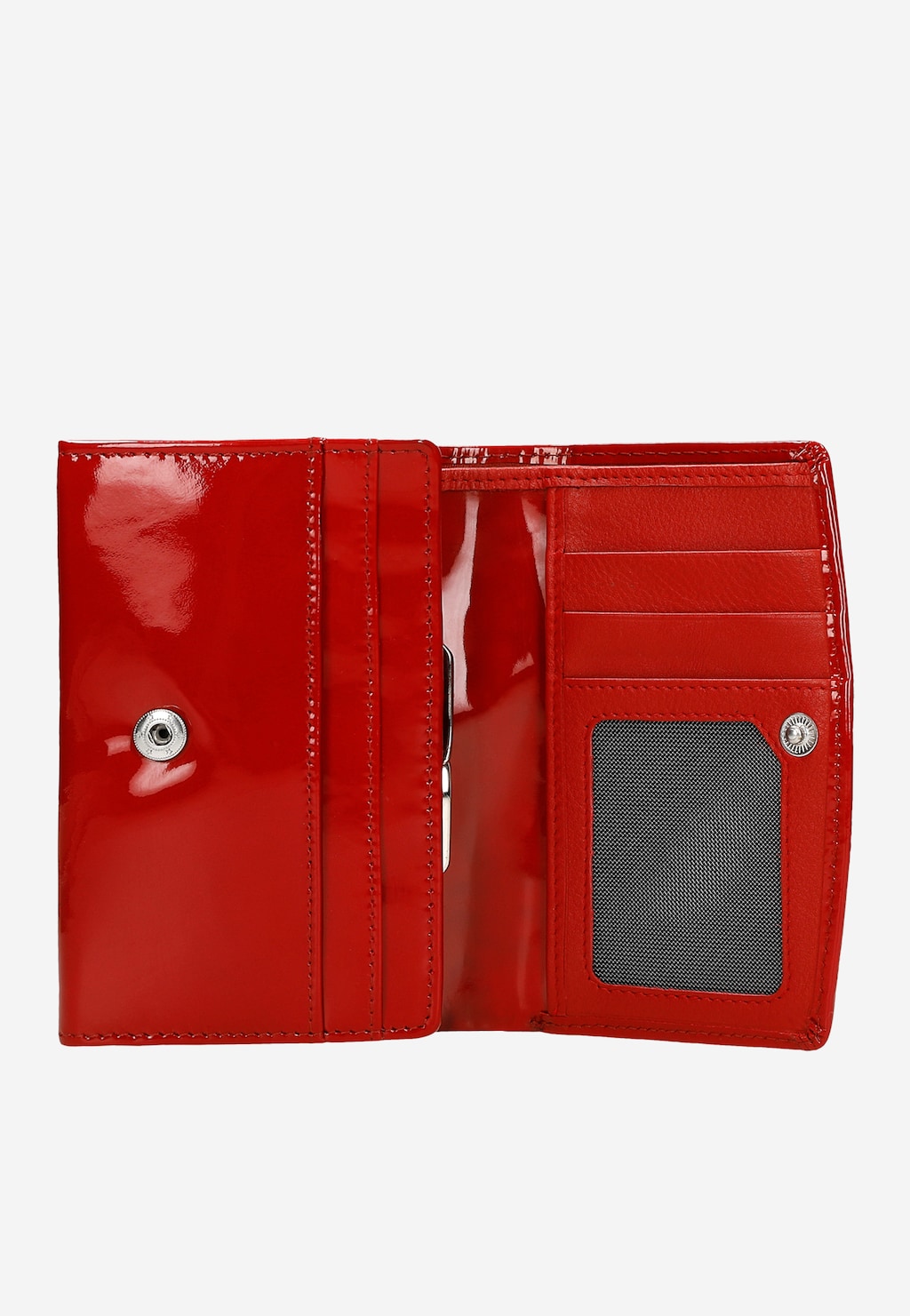 Lakierowany czerwony portfel damski 91076-35 Widok 5