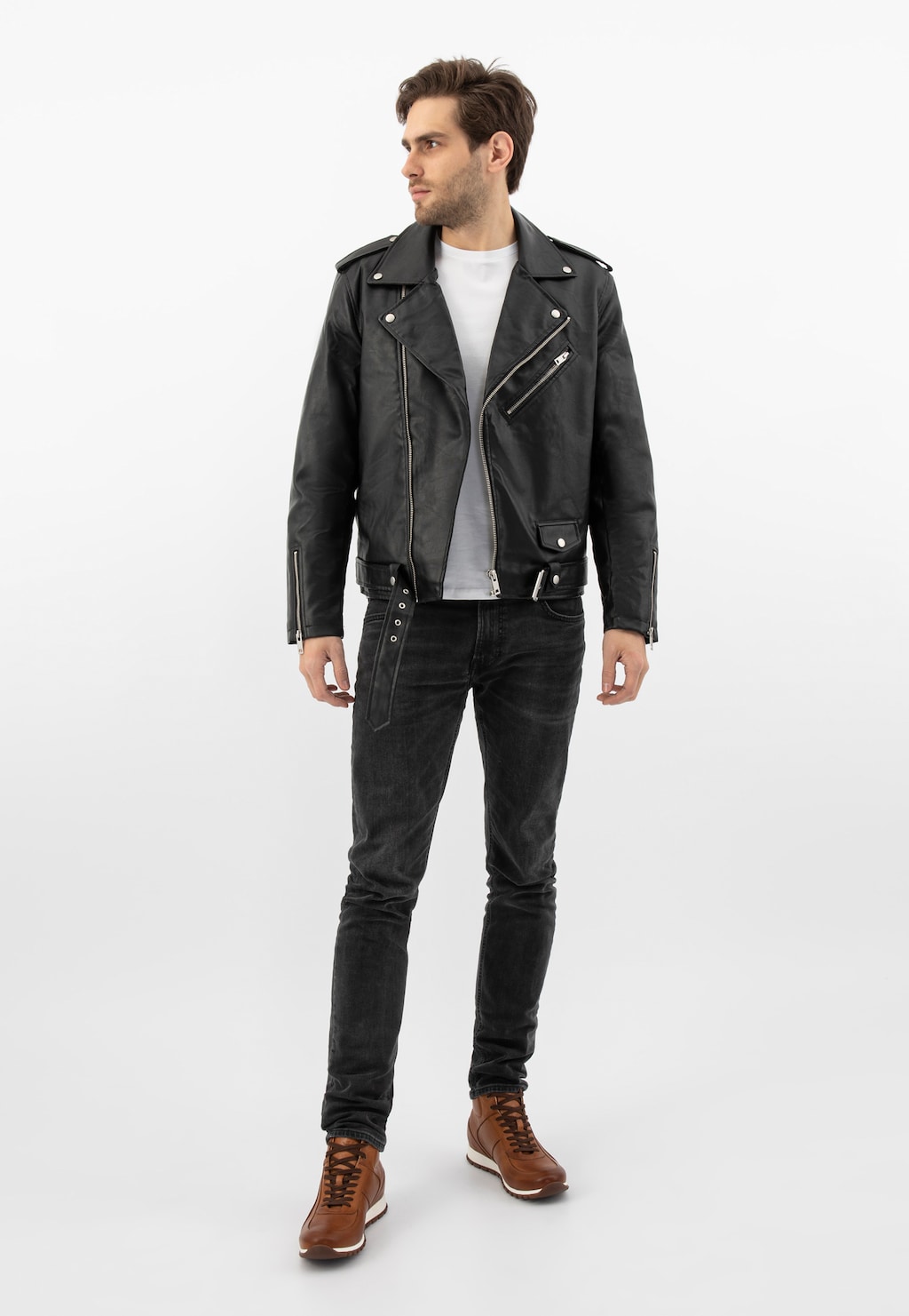 Pánske poltopánky z hnedej lícovej kože sú ideálne na jeseň 9166-53 Widok 7