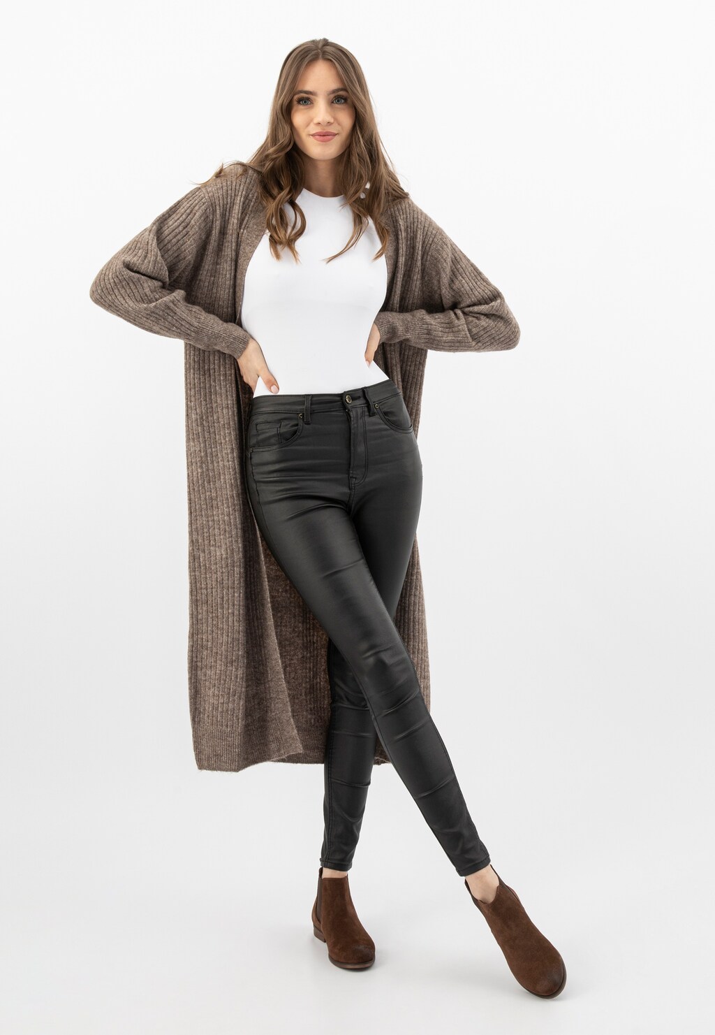 Brązowe sztyblety damskie na jesień 9503-63 Widok 1