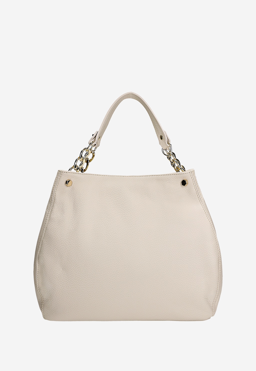 Svetlobéžová kožená kabelka so zlatými detailmi 80381-54 Widok 3
