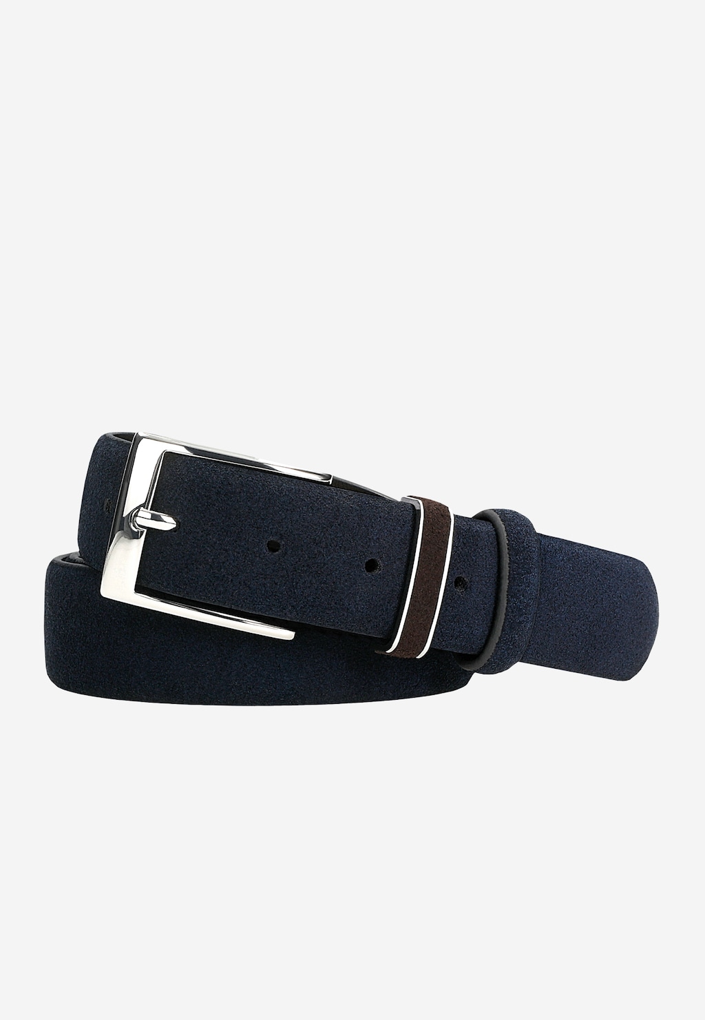 Tmavomodrý pánsky opasok s hnedým pútkom 93103-66 Widok 1