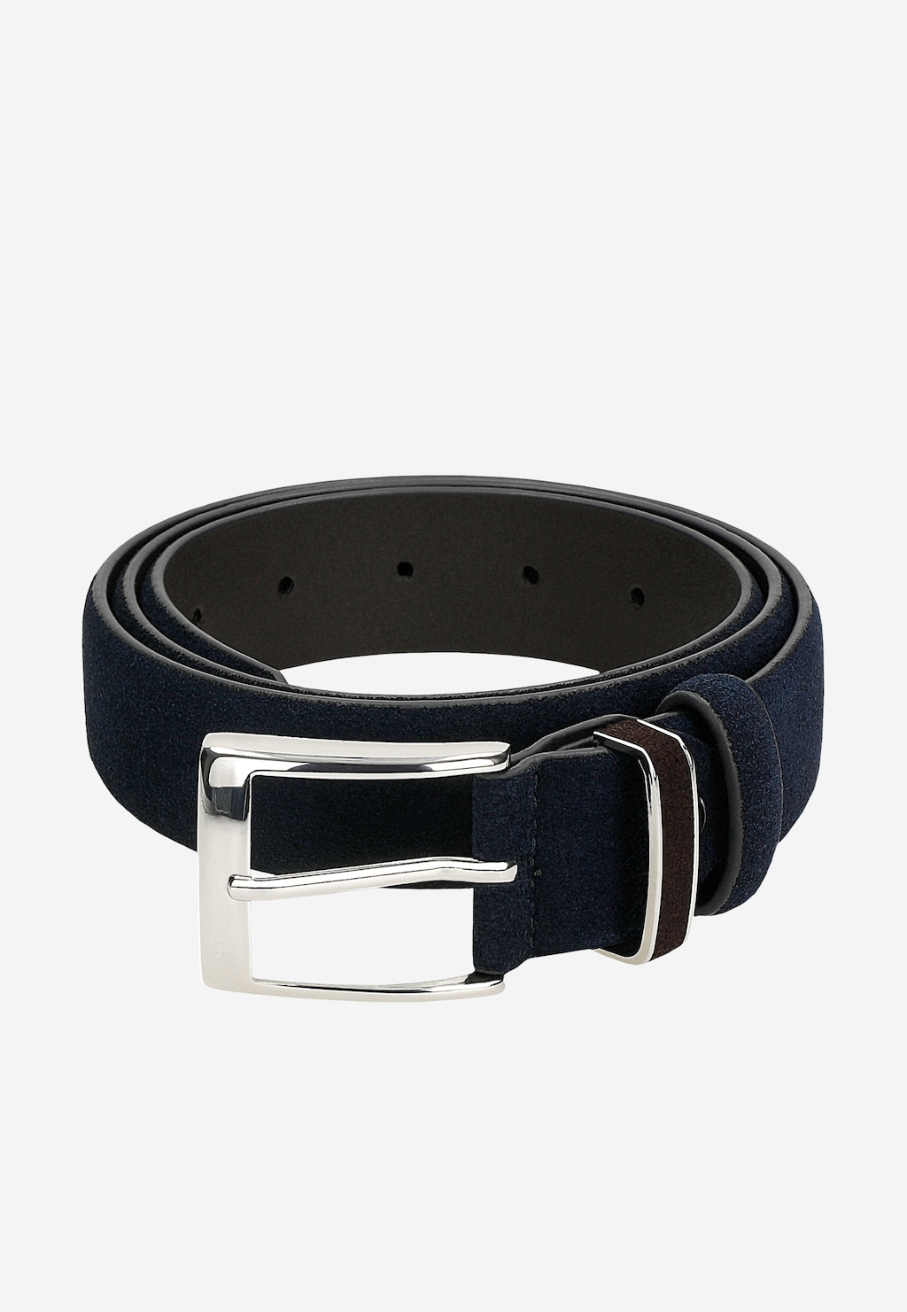 Tmavomodrý pánsky opasok s hnedým pútkom 93103-66 Widok 5