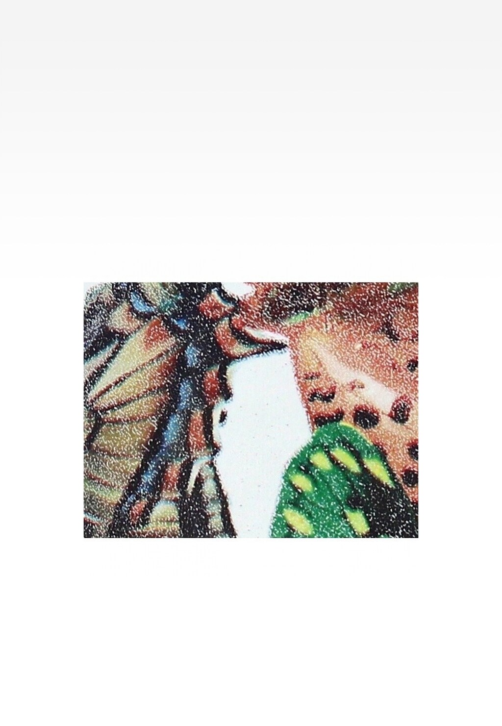 Kolorowy wzór na trzewikach dziecięcych BARTEK T-87364/1GK dla dziewczynek, widoczny fragment wielokolorowej tekstury z zielonymi, złotymi i czerwonymi elementami.