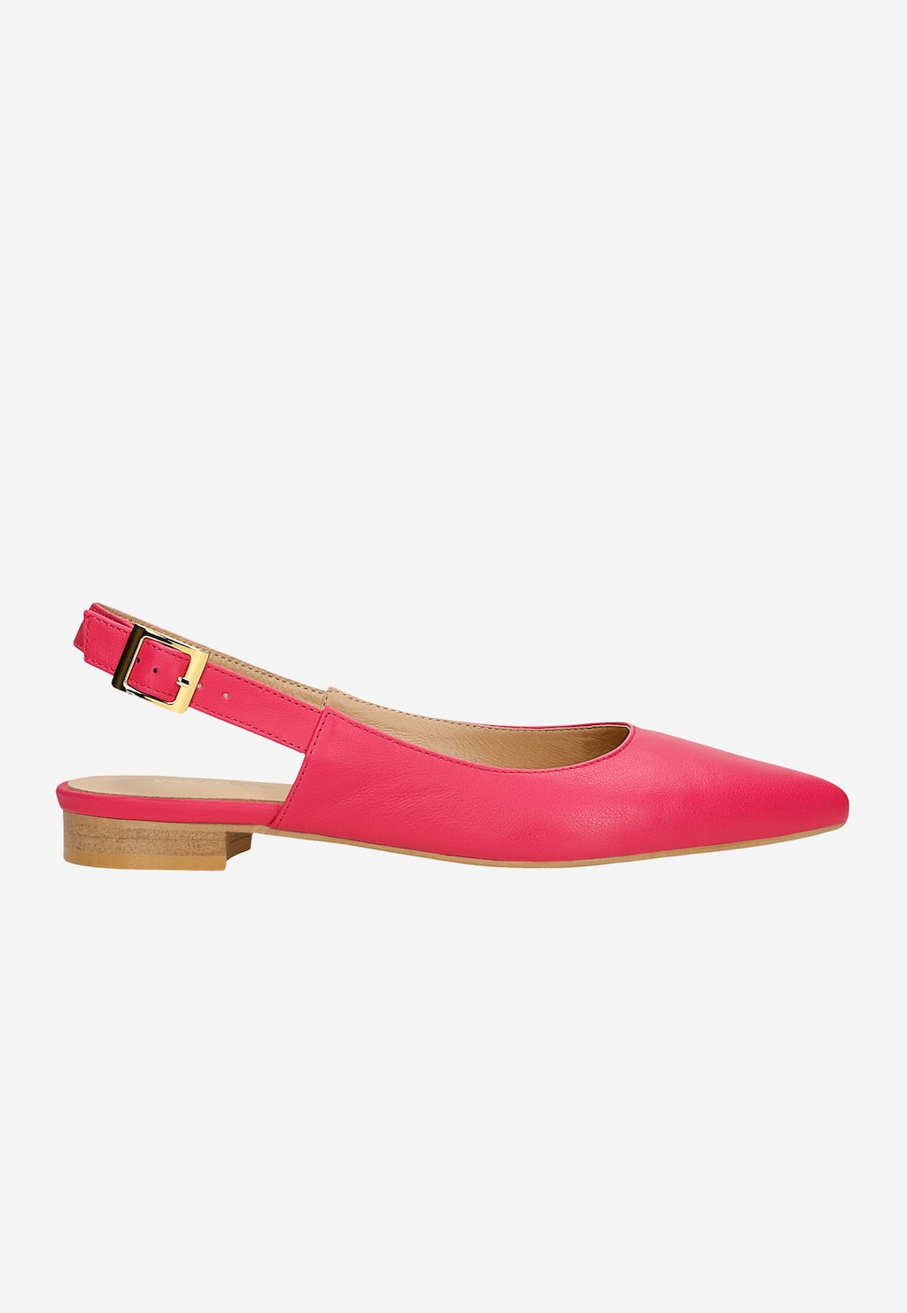 Ružové balerínky z lícnej kože s otvorenou pätou 44023-55 Widok 2