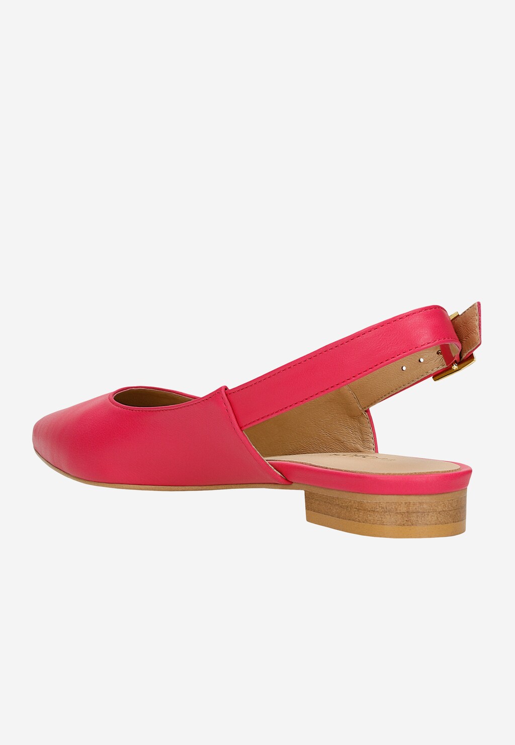 Ružové balerínky z lícnej kože s otvorenou pätou 44023-55 Widok 4