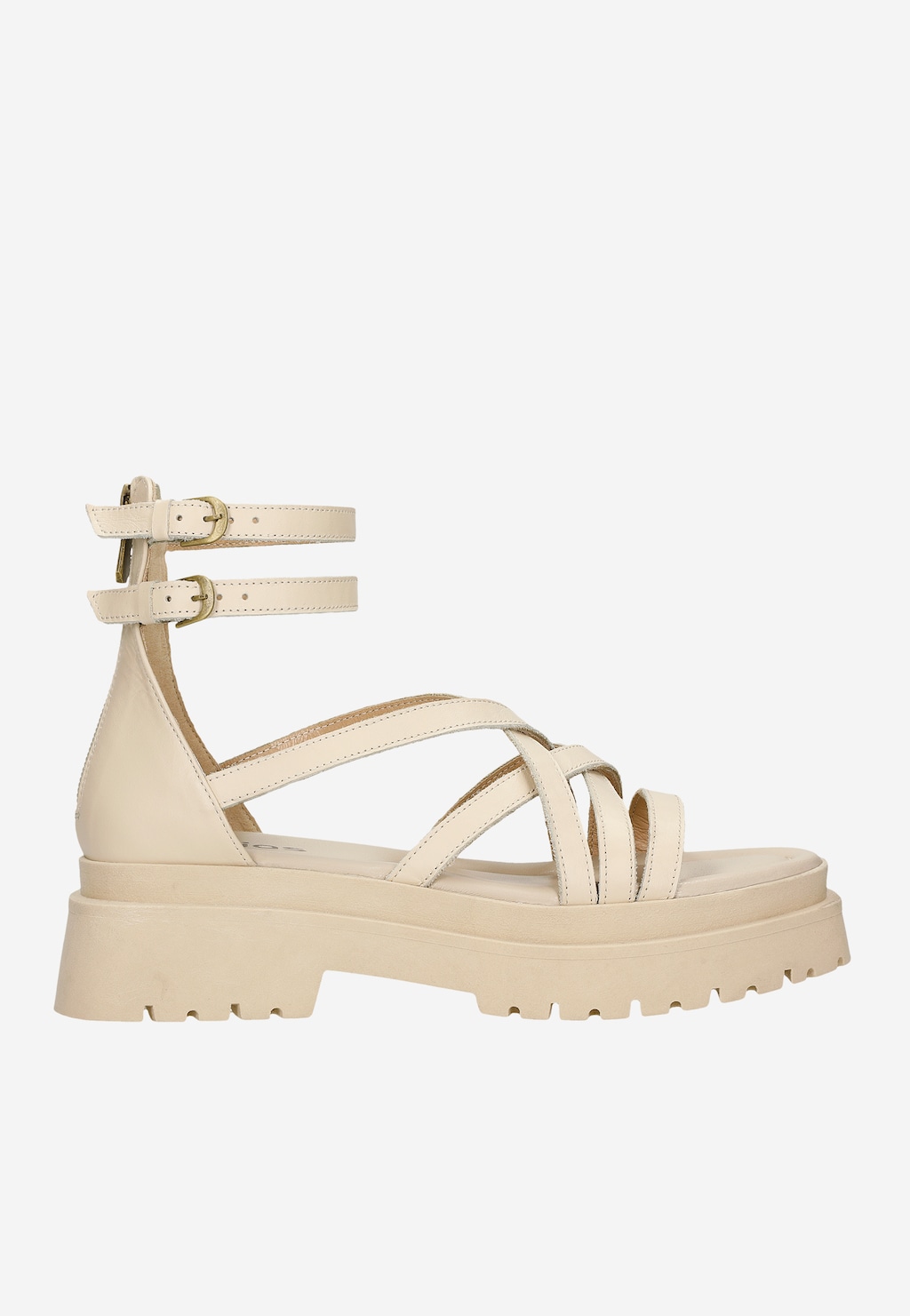 Masivní béžové dámské sandály z kůže 76128-54 Widok 2