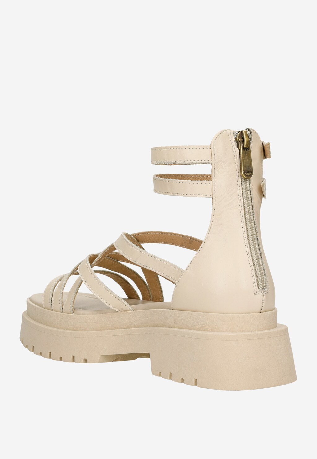 Masivní béžové dámské sandály z kůže 76128-54 Widok 4