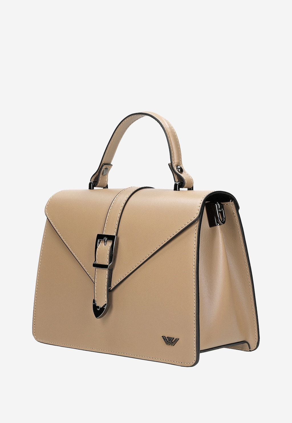 Béžové dámske kožené kabelky, crossbody 80337-54 Widok 3