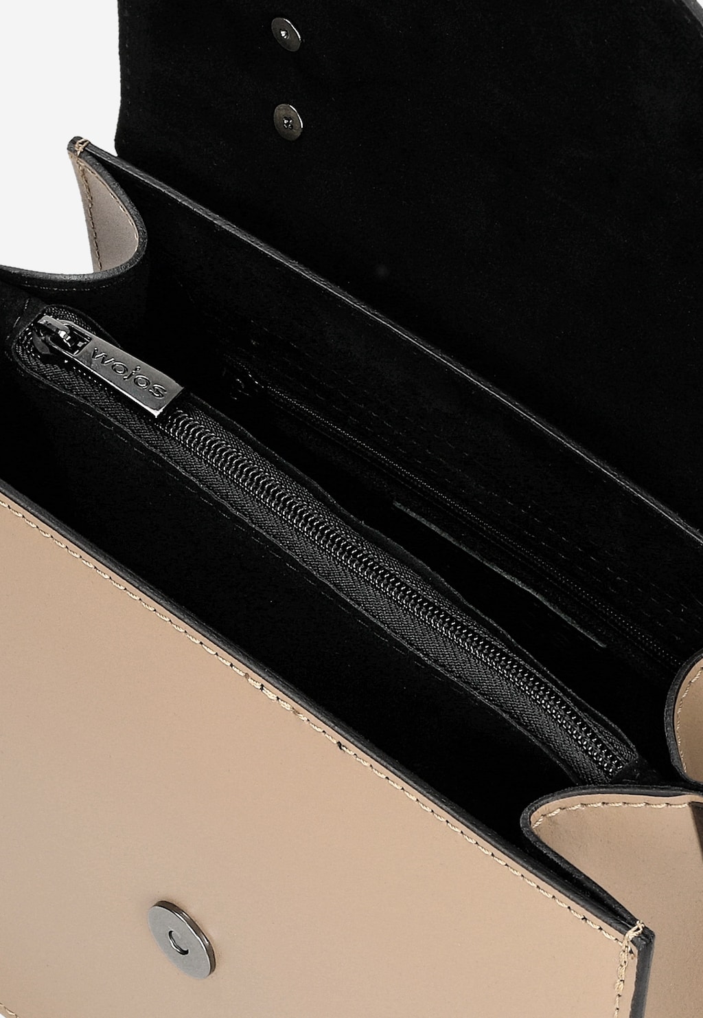 Béžové dámske kožené kabelky, crossbody 80337-54 Widok 6