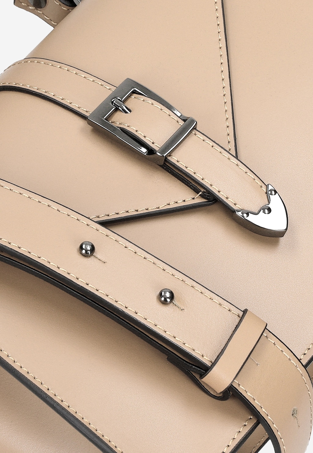 Béžové dámske kožené kabelky, crossbody 80337-54 Widok 7