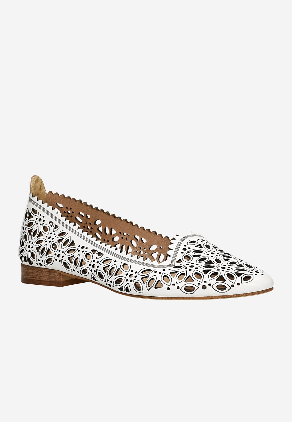 Białe ażurowe lordsy damskie 45009-59 Widok 2