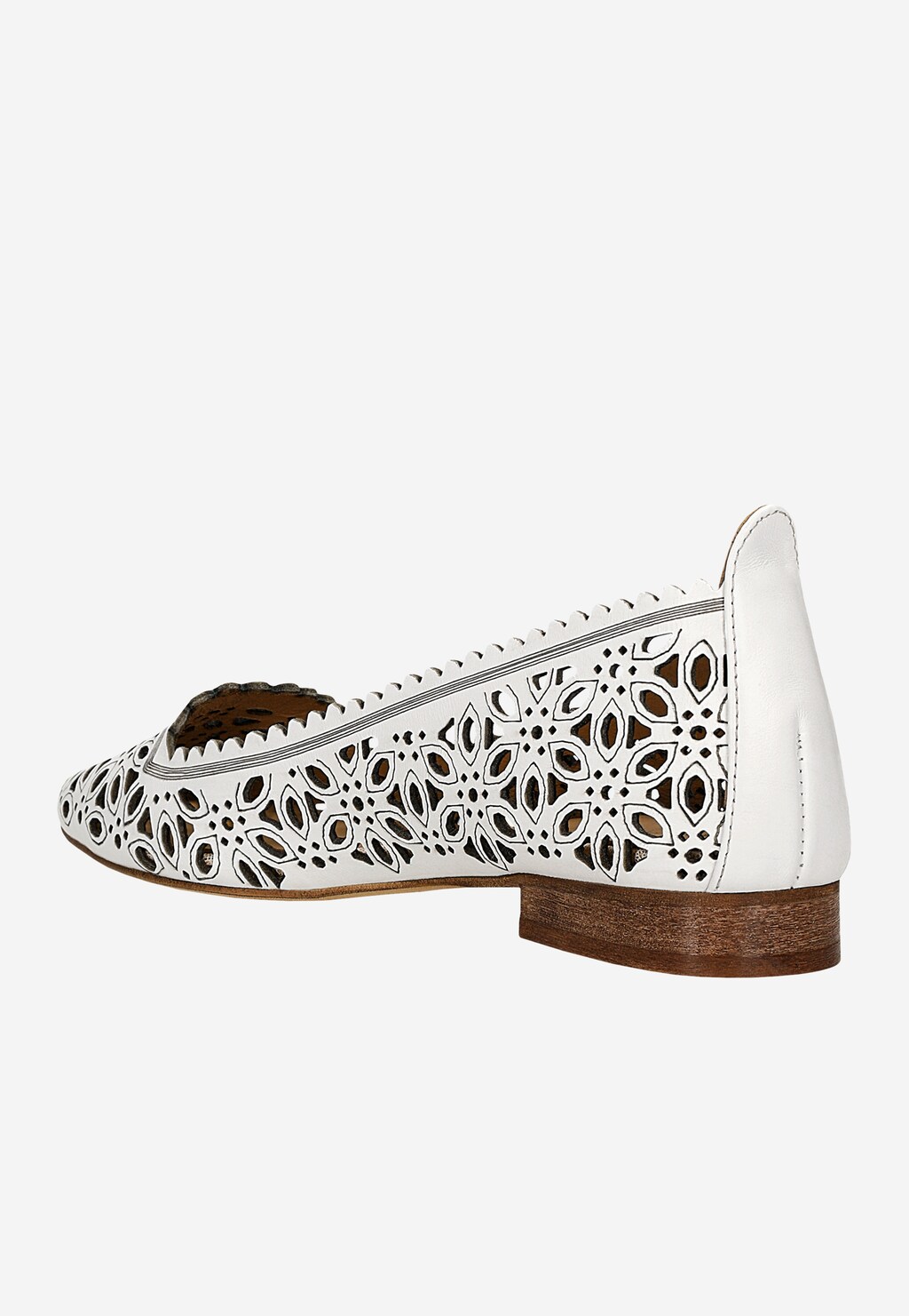 Białe ażurowe lordsy damskie 45009-59 Widok 3