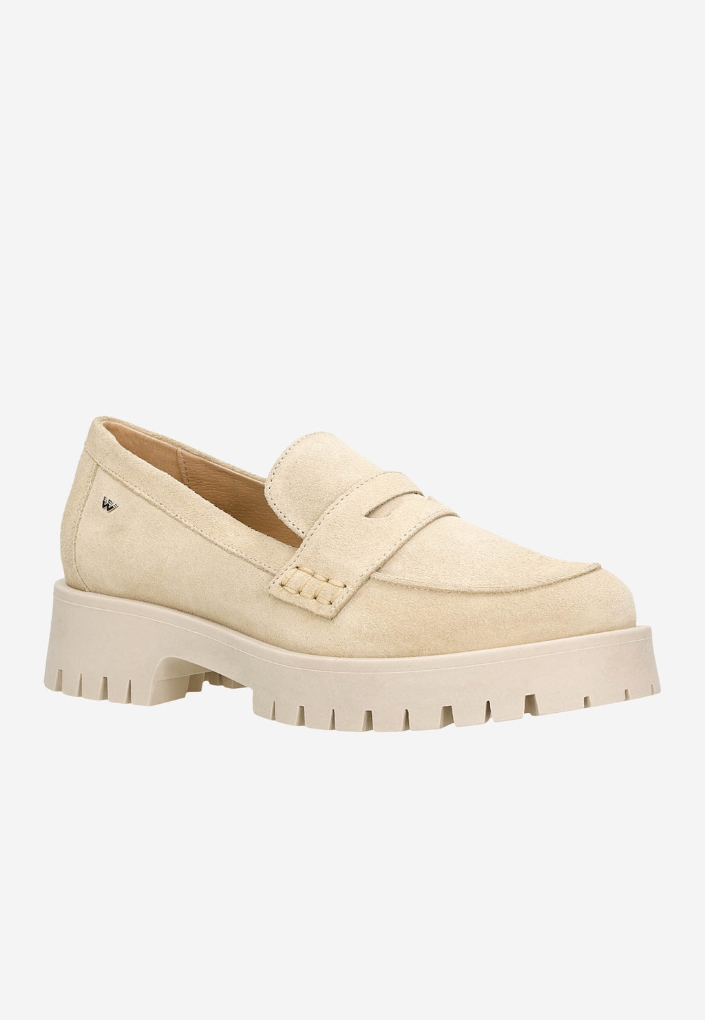 Béžové polobotky dámské s výraznou podrážkou 46124-64 Widok 3