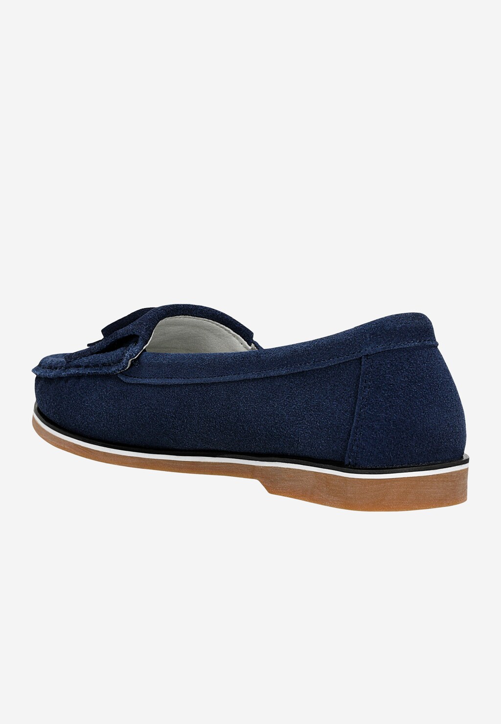 Granatowe mokasyny z ażurowaniem 46293-66 Widok 4